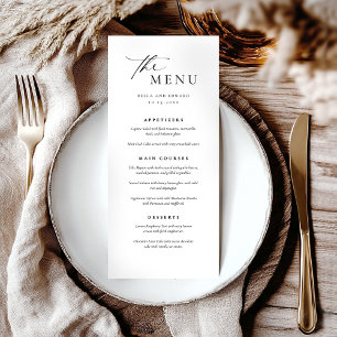 Élégant Menu Mariage Simple Moderne