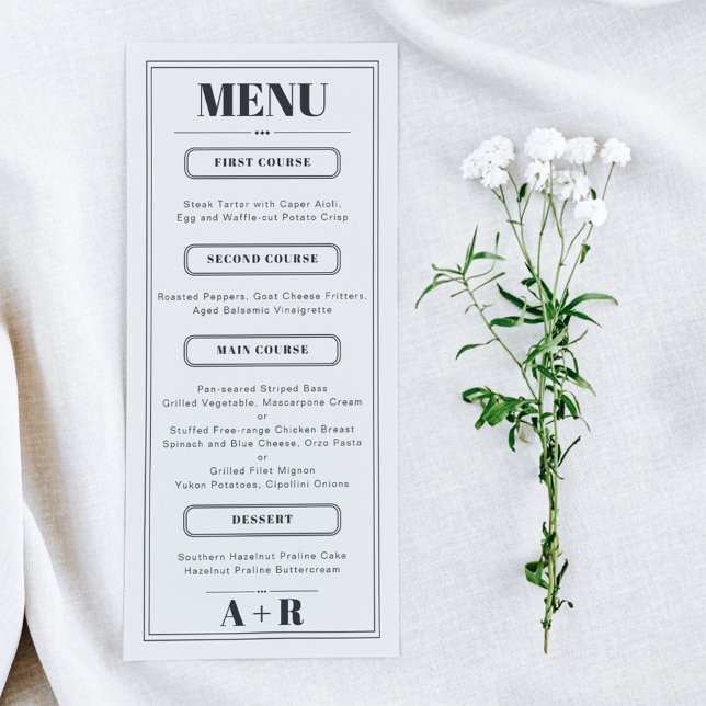 Élégant menu minimaliste chic Mariage (Créateur téléchargé)