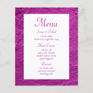 Élégant Menu Purple Mariage Stucco Moderne