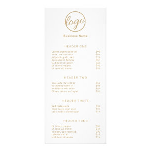 Élégant Menu Service Simple Logo Gold Price List