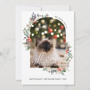 Elégant Meowy Noël Photo Chat Pet Carte de vacance
