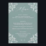 Elégant Mer Vert Vintage Menus de mariage<br><div class="desc">Elégant Deep Sea Green Mariage Menu : Ce vert de mer est une couleur bleu plus profond. Ce menu mariage de luxe est parfait pour un mariage classique élégant. Il dispose d'une vintage bordure ornée sur un arrière - plan vert mer, associée à une calligraphie moderne et élégante. Voir tous...</div>