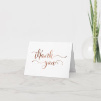Élégant Merci avec Faux Copper Foil Script