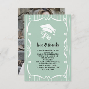 Elégant Merci blanc de la Monnaie Carte photo