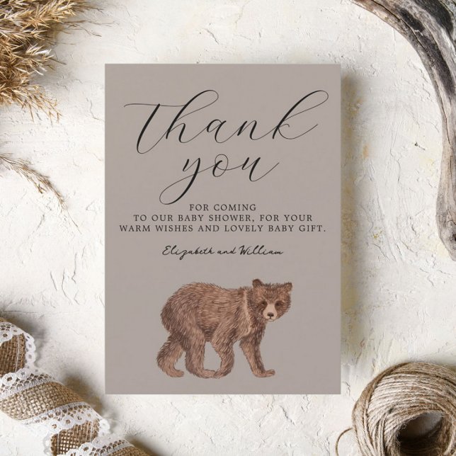 Élégant Merci de Baby shower d'ours (Créateur téléchargé)