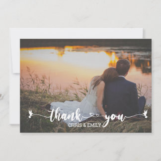 Élégant Merci de calligraphie du coeur et des oise