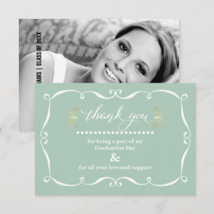 Élégant Merci de Carte photo de graduation de cadr