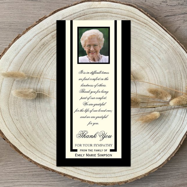 Élégant Merci de Carte photo de Sympathie Photo (Créateur téléchargé)