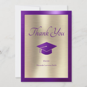 Élégant Merci de diplôme Script Purple Gold