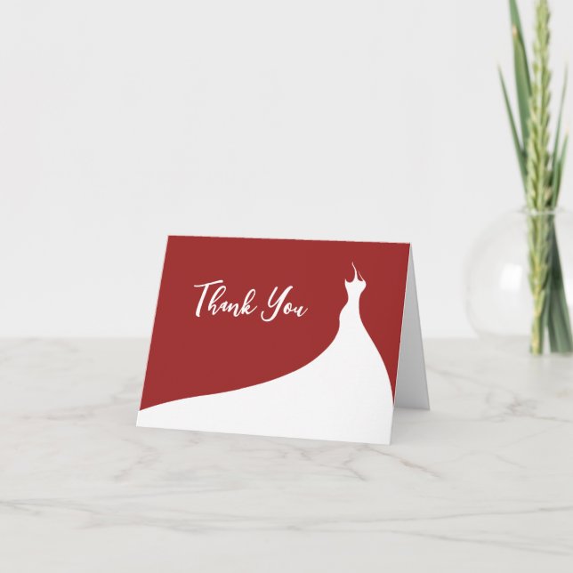 Elégant Merci de Fête des mariées rouge (Devant)