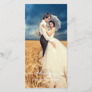 Élégant Merci de mariage Carte photo