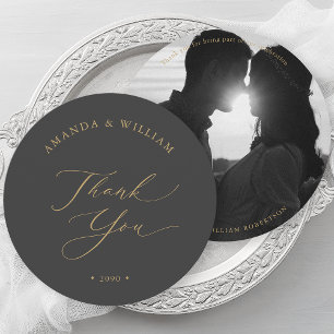 Élégant Merci de mariage Carte photo