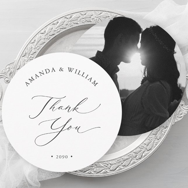 Élégant Merci de mariage Carte photo (Créateur téléchargé)