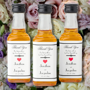 Elégant Merci de mariage Mini Étiquette bouteille 