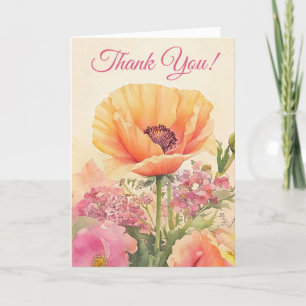 Élégant Merci de poppies Watercolor