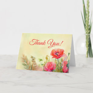 Élégant Merci de poppies Watercolor
