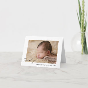 Élégant Merci de script Faire-part de naissance ph