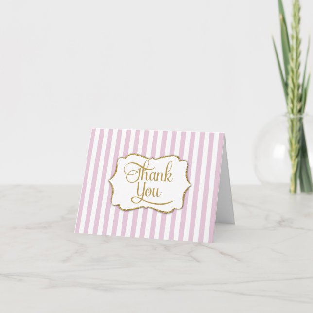 Élégant Merci en bande or rose (Devant)