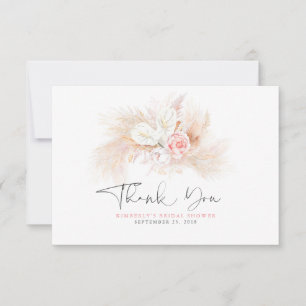 Élégant Merci floral rose laiton Pampas