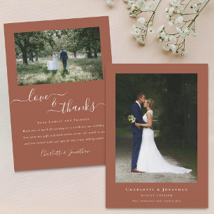 Elégant Merci Mariage 2 Photo Terracotta