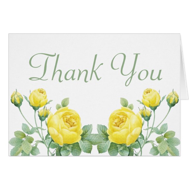 Elégant Merci Mariage d'aquarelle rose jaune (Devant Horizontal)