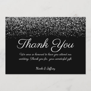 Élégant Merci Mariage de diamants noir et blanc