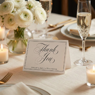 Élégant Merci Mariage noir et blanc