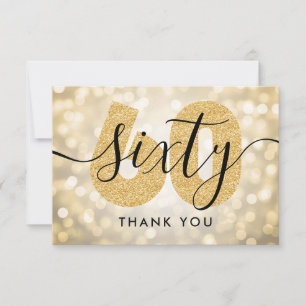 Elégant Merci moderne or 60e anniversaire