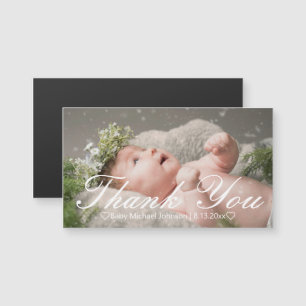 élégant merci nouveau-né bébé garçon photo aimant