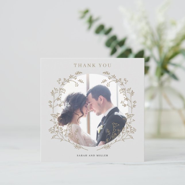 Élégant Merci photo de couronne d'or (Debout devant)