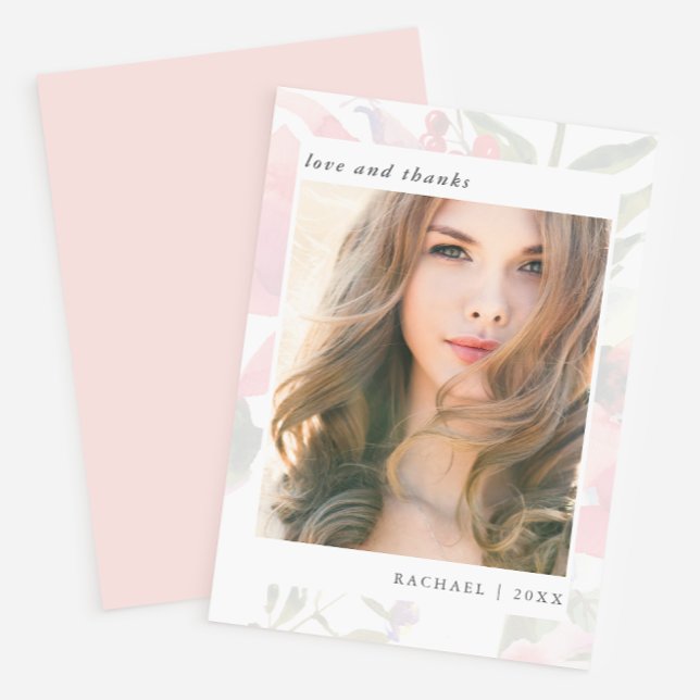 Élégant Merci photo de la graduation florale (Créateur téléchargé)