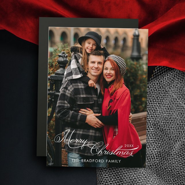 Elegant Merry Christmas Calligraphy 1-Photo (Créateur téléchargé)