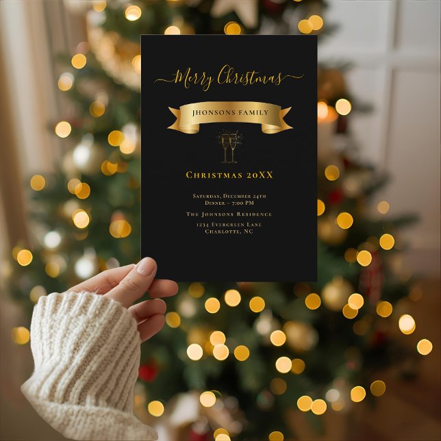 Elegant Merry Christmas Personalized Invitation (Créateur téléchargé)