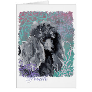Elegant Miniature Poodle Card