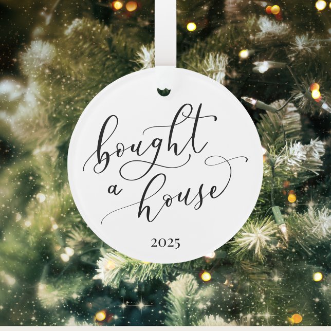 Élégant Minimal Acheté Un Ornement De Maison (Bought a House Ornament | First Home Christmas Keepsake | New Homeowner Holiday Gift Ideas)