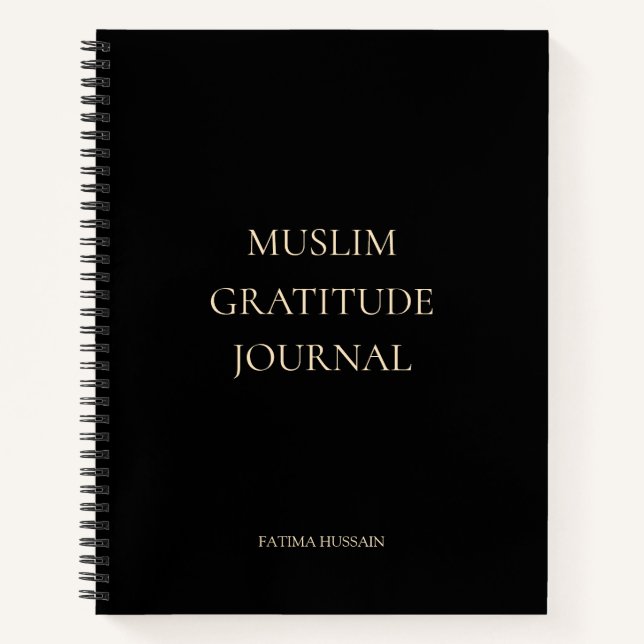 Elégant minimal Black Muslim Gratitude Journal (Devant)