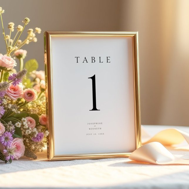 Élégant minimal moderne Mariage Numéro de table (Créateur téléchargé)