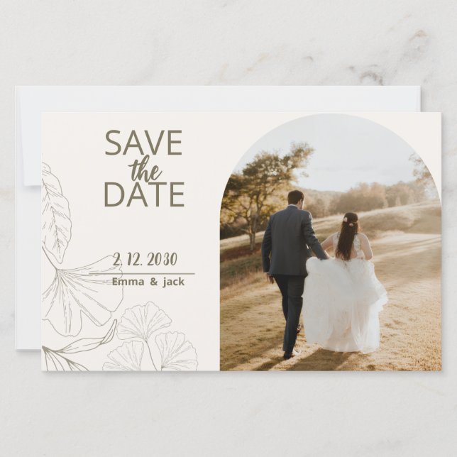 Elegant Minimal Save the Date Card (Devant)