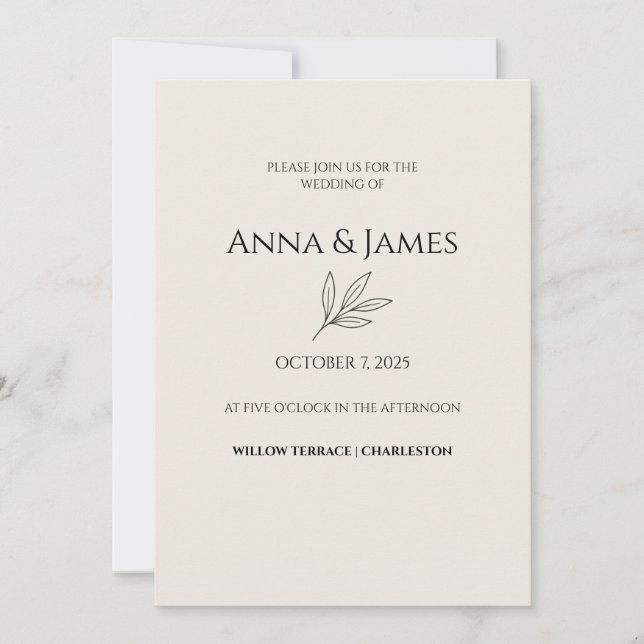 ✨ Elegant Minimal Wedding Invitation ✨ (Devant)