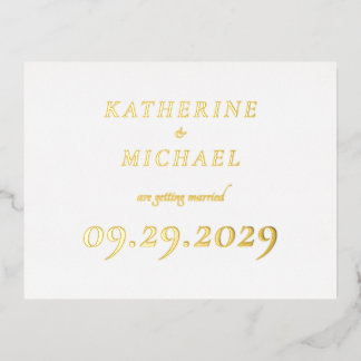 Elegant Minimal Wedding Real Gold Foil Invitation