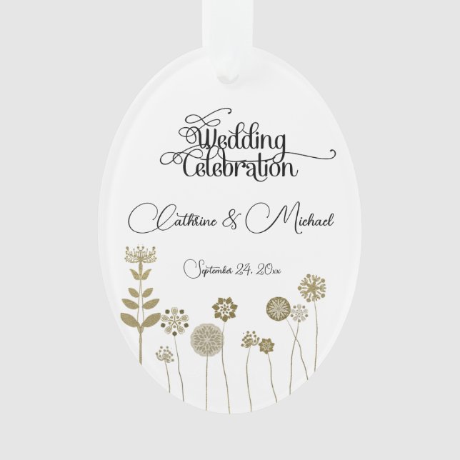 Élégant minimalisme floral or doux intemporel (devant)