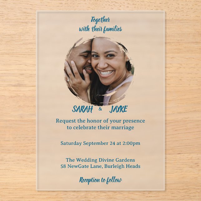 Elegant Minimalist Acrylic Wedding Invitations (Recto)