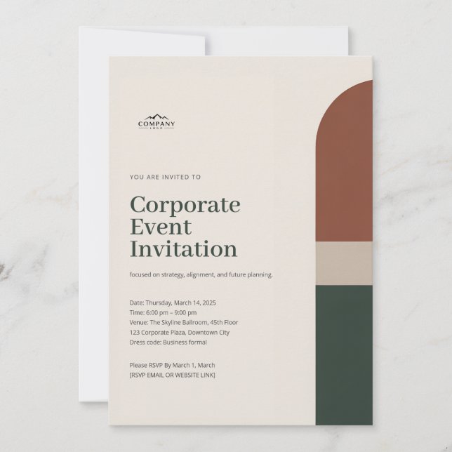 Elegant Minimalist corporate Event Invitation (Devant)