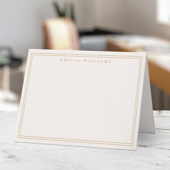 Elegant Minimalist Ivory Gold Two Border (Créateur téléchargé)