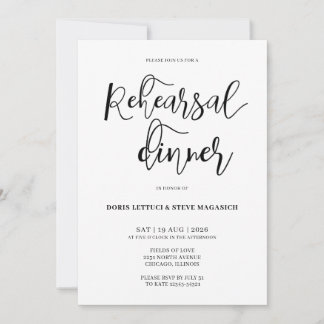 Elegant Minimalist Rehearsal Dinner Invitation
