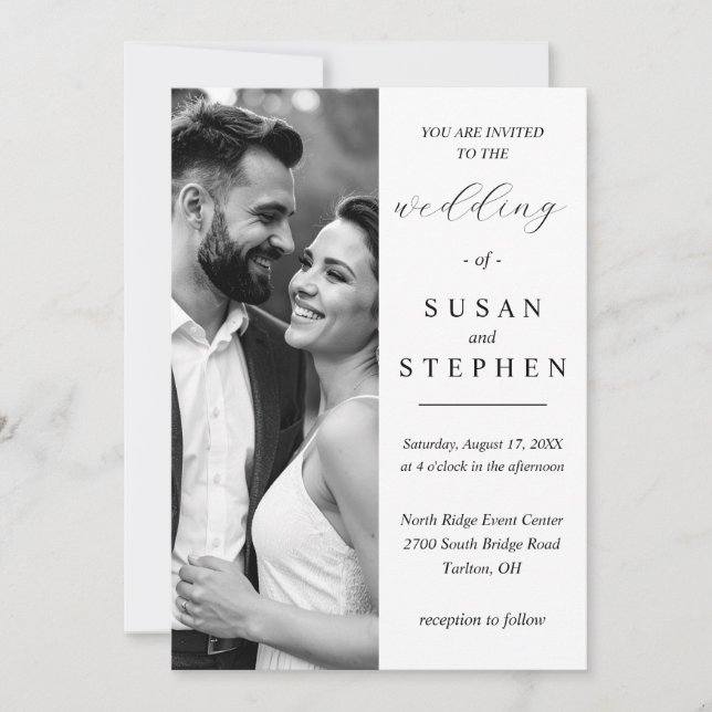 Elegant Minimalist Wedding Invitation Card (Devant)