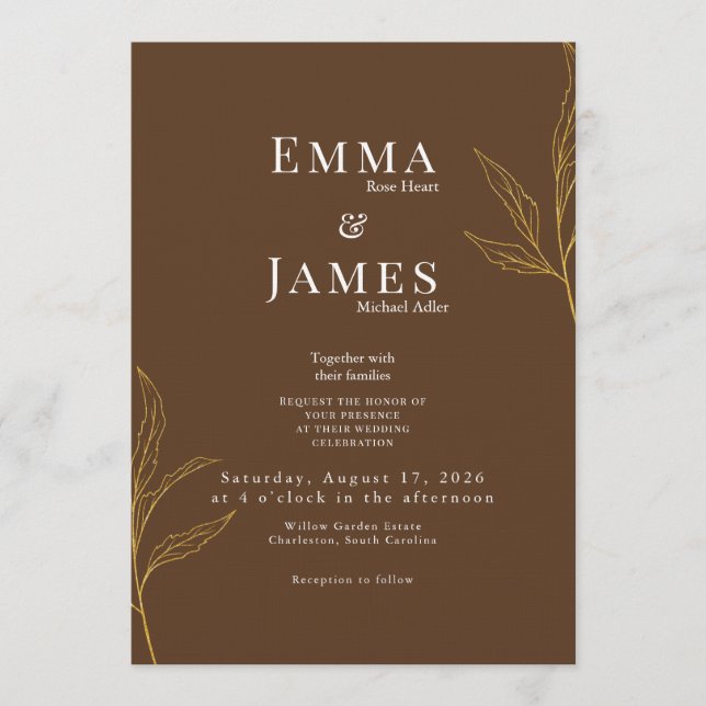 Elegant Minimalist Wedding Invitation | Modern (Devant)