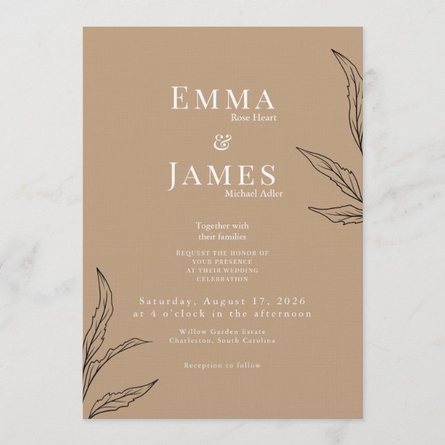 Elegant Minimalist Wedding Invitation | Modern (Devant)