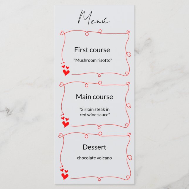Elegant Minimalist Wedding Menu (Devant)
