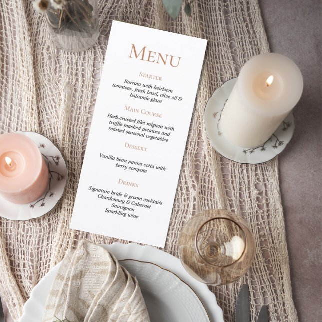 Elegant Minimalist Wedding Menu Card (Créateur téléchargé)